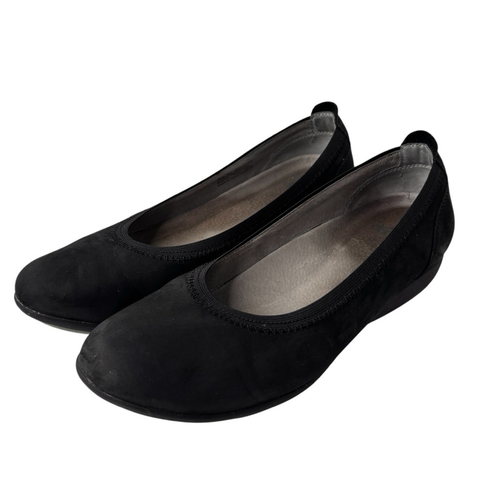 Dansko Womens Kristen Black Nubuck Ballet Flats Comfort Shoe Sz 41 US 10.5 / 11